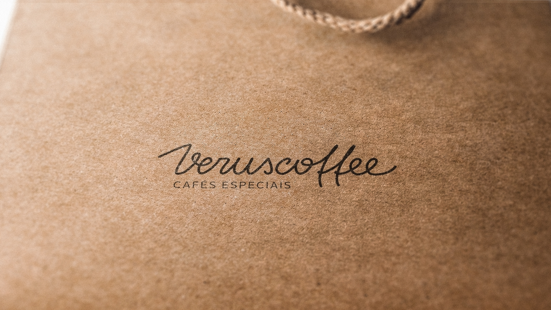 papel kraft com logo veruscoffee