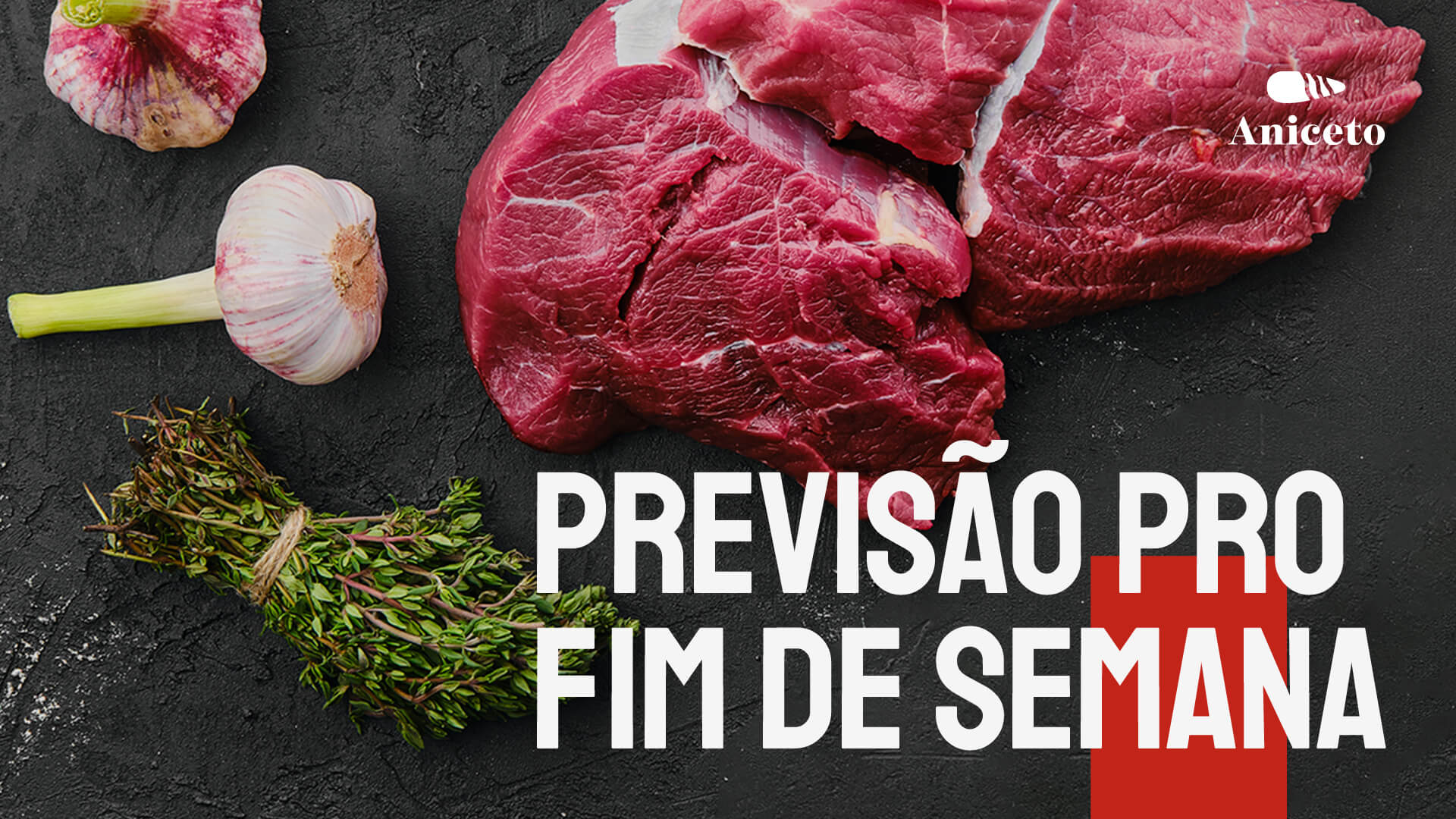 anuncio com carne e temperos acougue aniceto